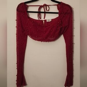 Oh Polly Scarlet Beaded Top